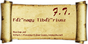 Fónagy Tibériusz névjegykártya